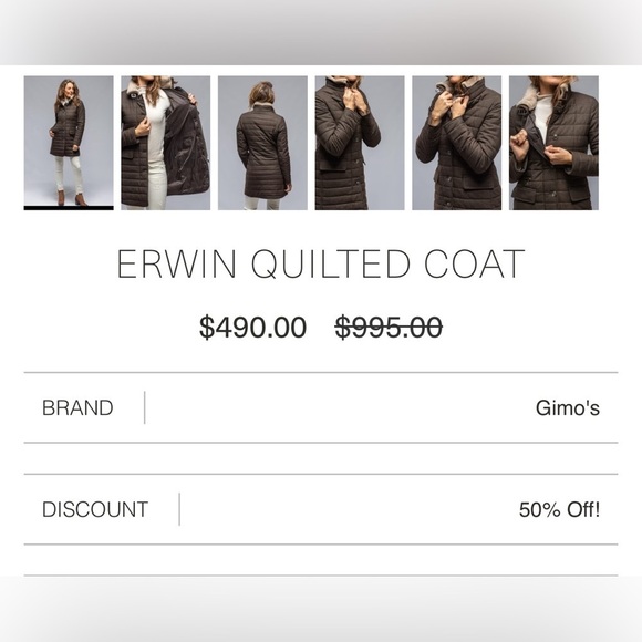 Gimo's Erwin Quilted Coat Sz46 - Picture 16 of 16